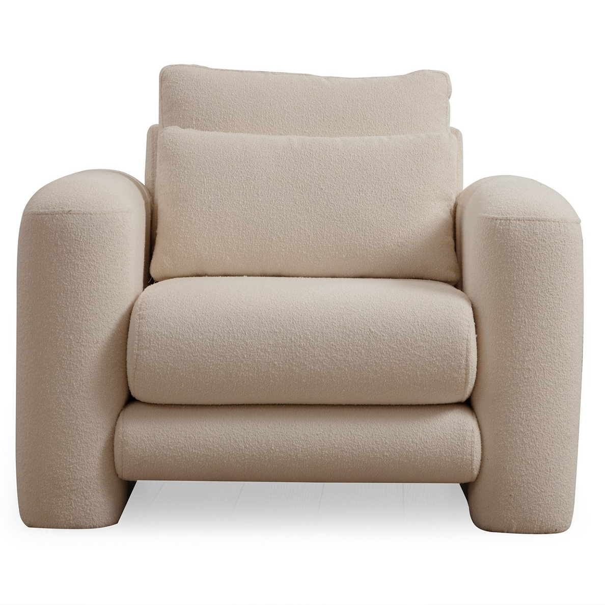 Fauteuil tissu bouclette KING blanc