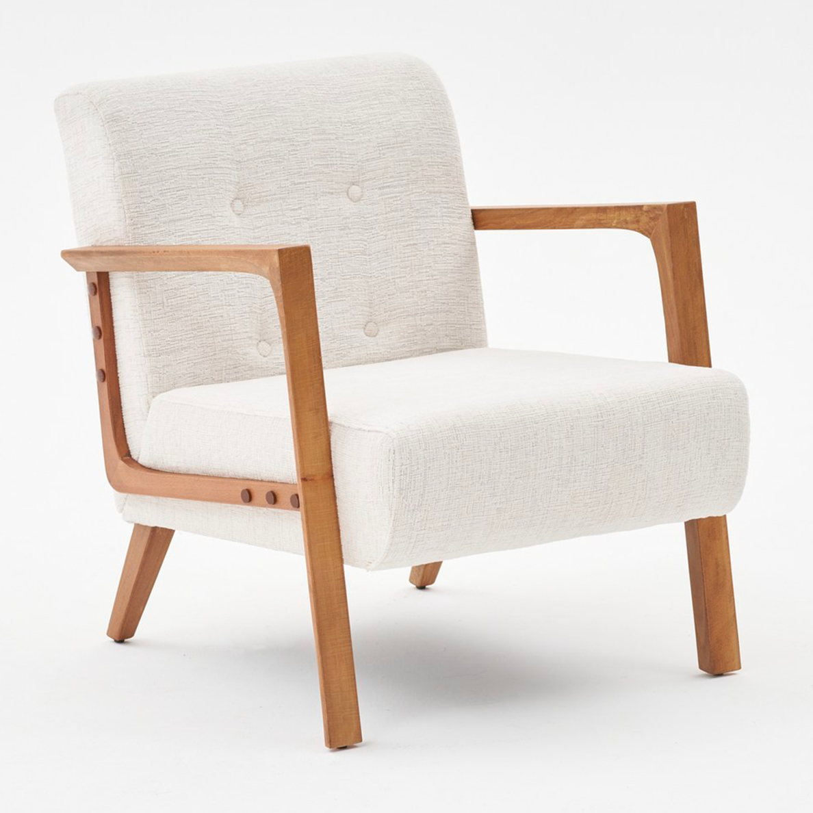 Fauteuil MELIA tissu texturé écru