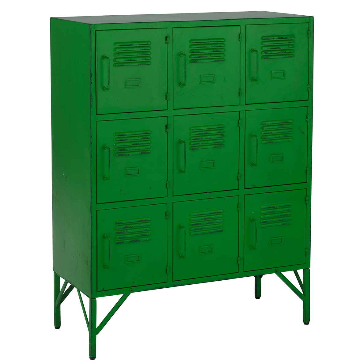 Commode GREEN 9 portes en métal vert