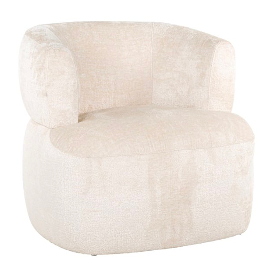 Fauteuil DONNA tissu velours écru