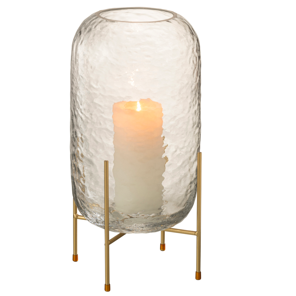 Vase rond + socle verre transparent Grand by JLINE