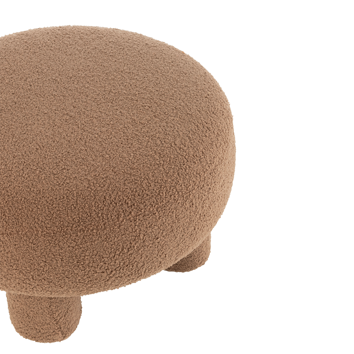 Pouf TEDDY en tissu bouclette marron