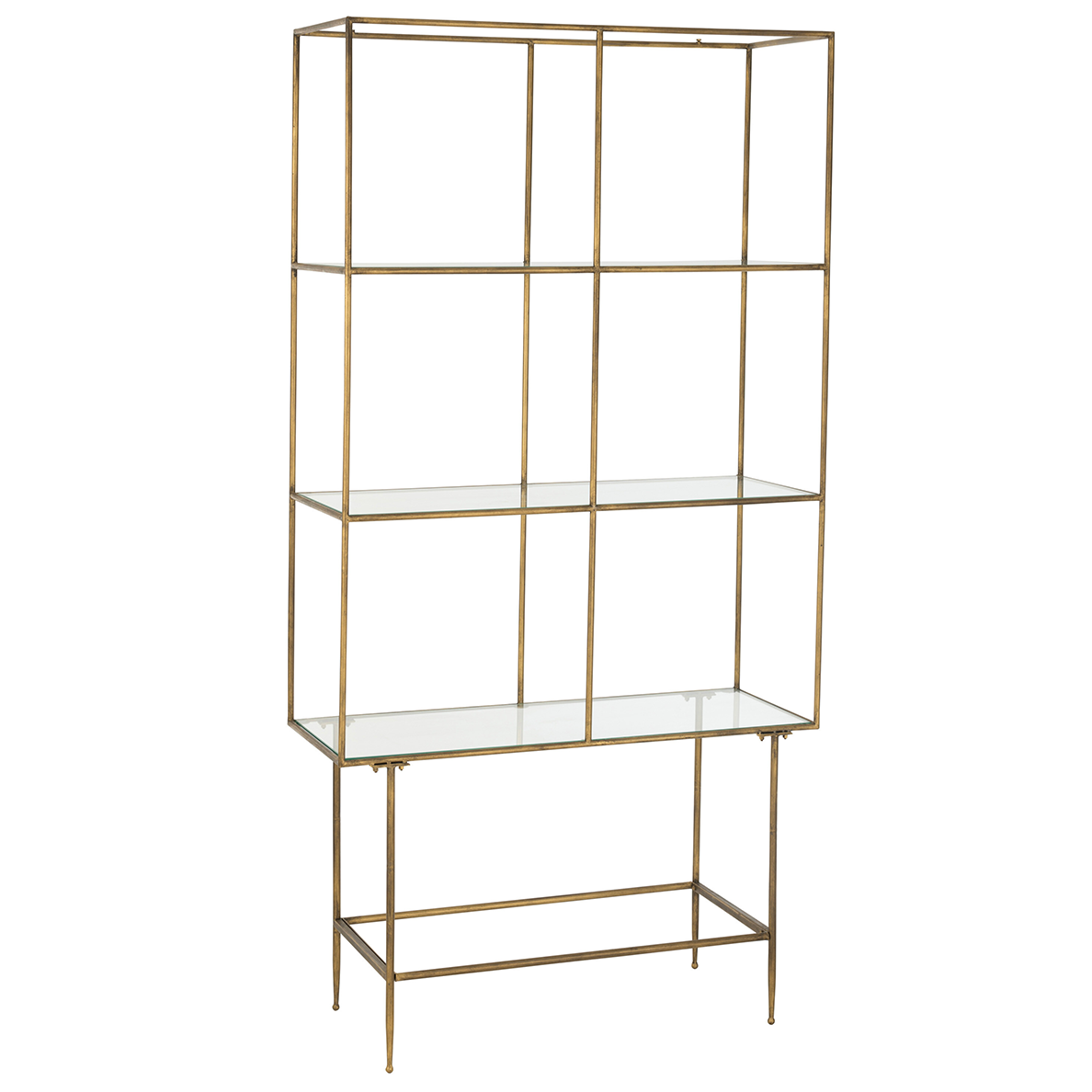 Etagere 3 Planches GOLD Metal/Verre Or by JLINE