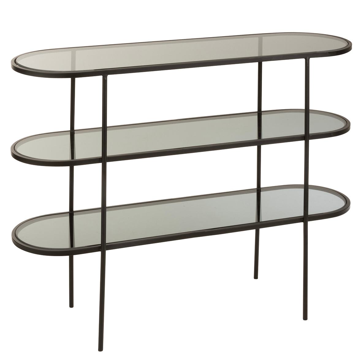 Etagere 3 Niveau STEEL Metal/Verre Noir  by JLINE