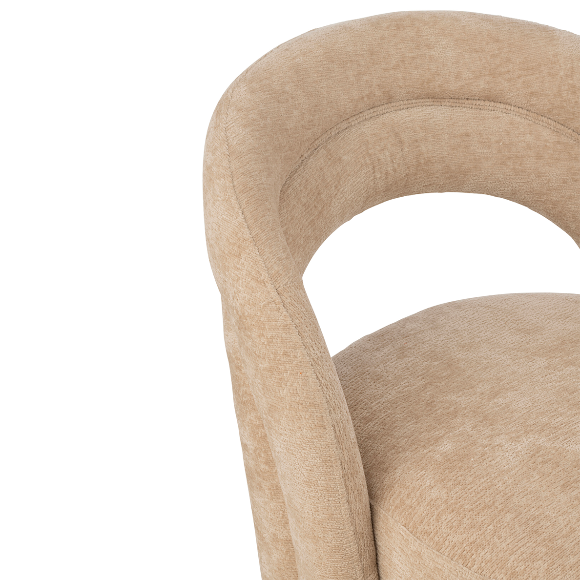 Chaise ACCENT Chaise en tissu velours Beige by JLINE