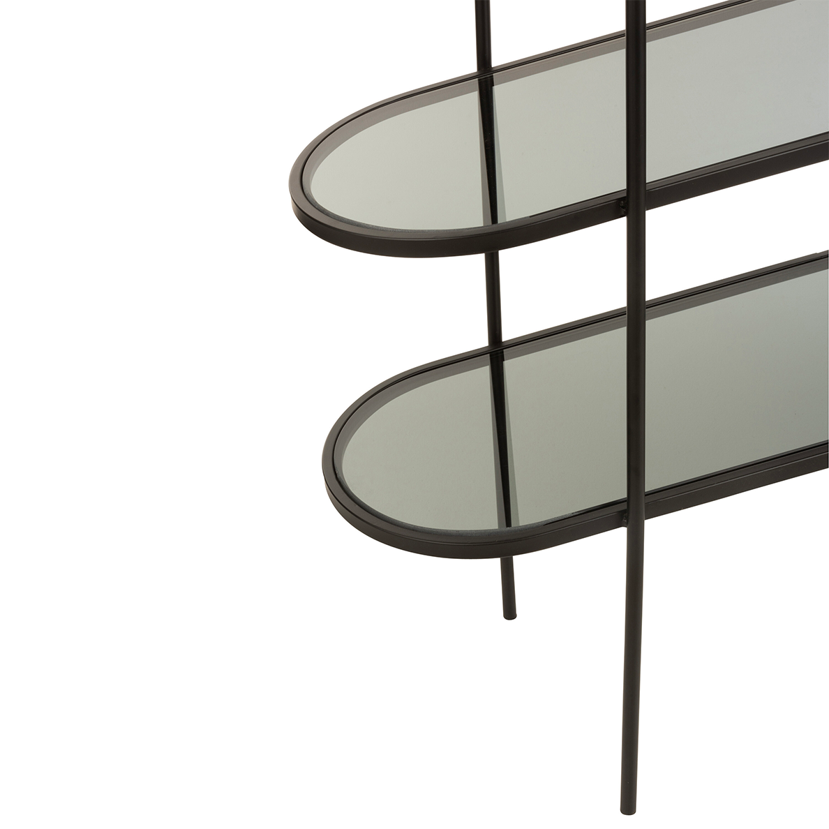 Etagere 3 Niveau STEEL Metal/Verre Noir  by JLINE