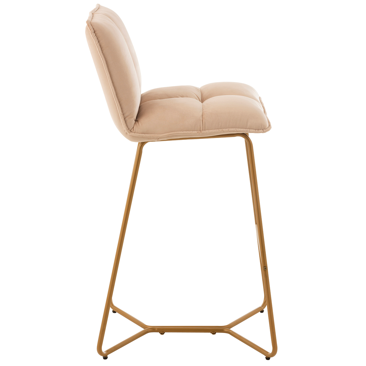 Tabouret de bar en métal/textile beige