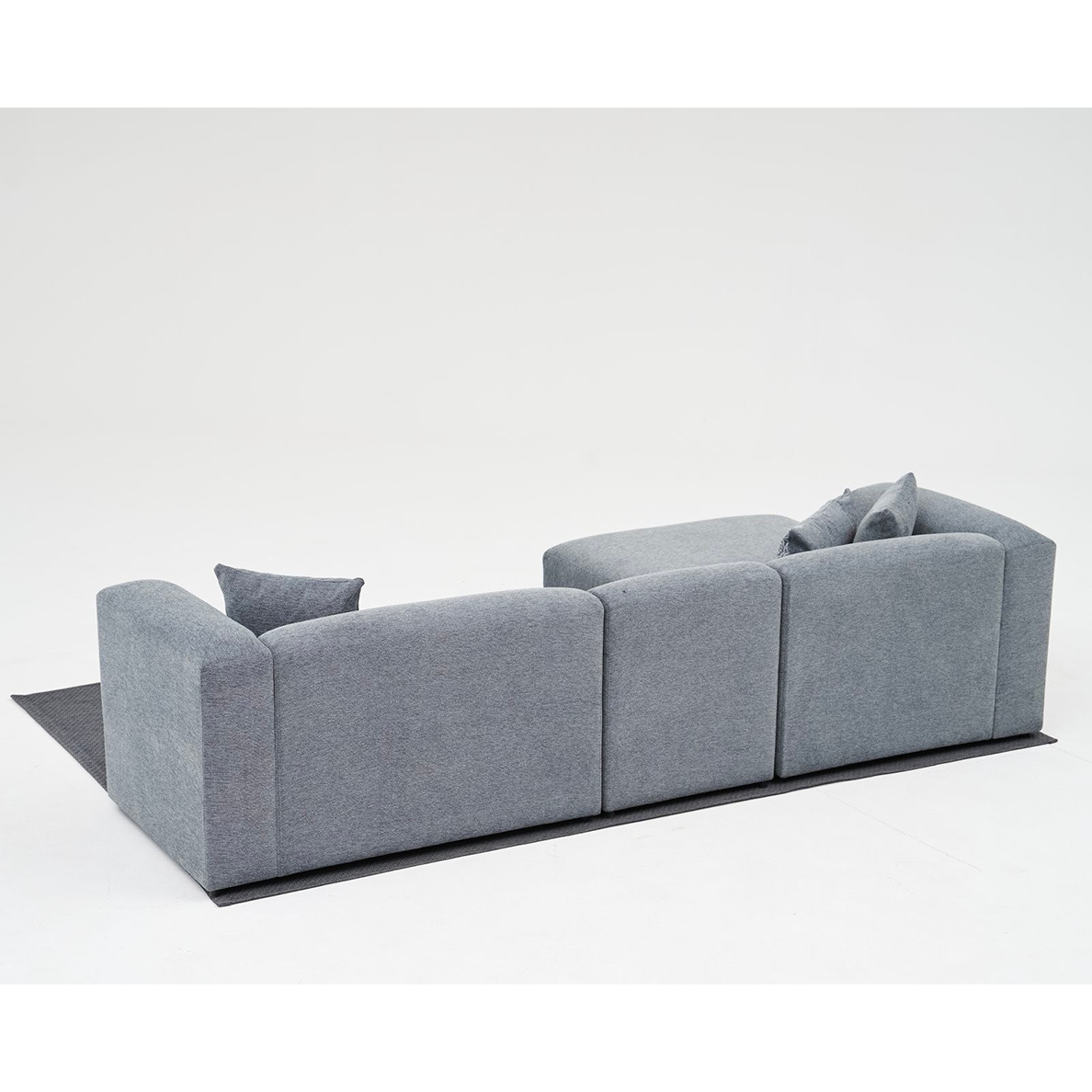 Canapé d'angle modulable TWILLY gris foncé