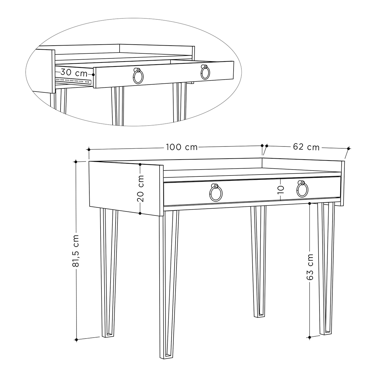 Bureau LOUANE blanc