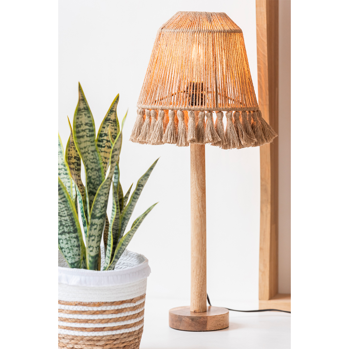 Lampe MILA en jute beige