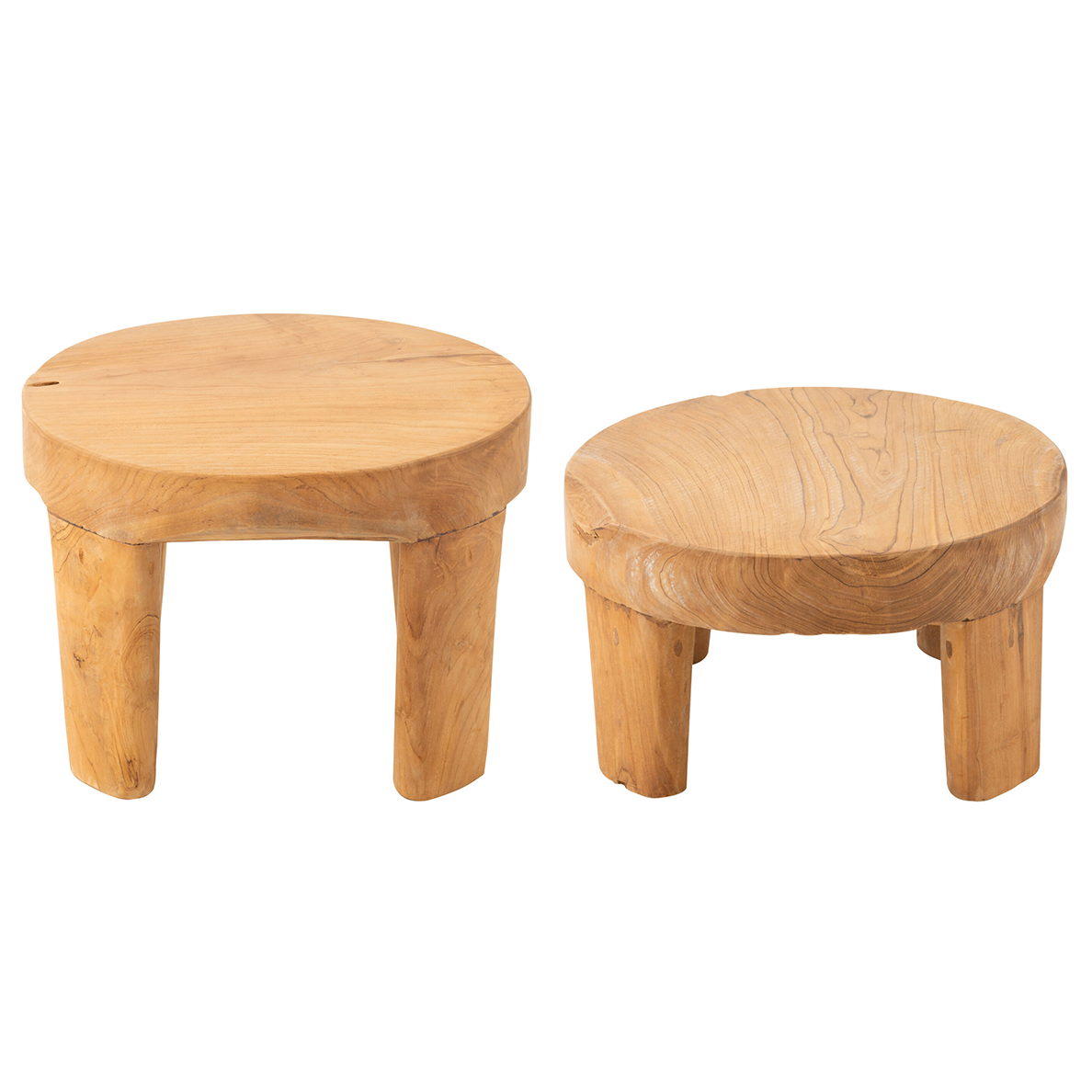 Set de 2 tables d'appoint LAOS en Tek Naturel