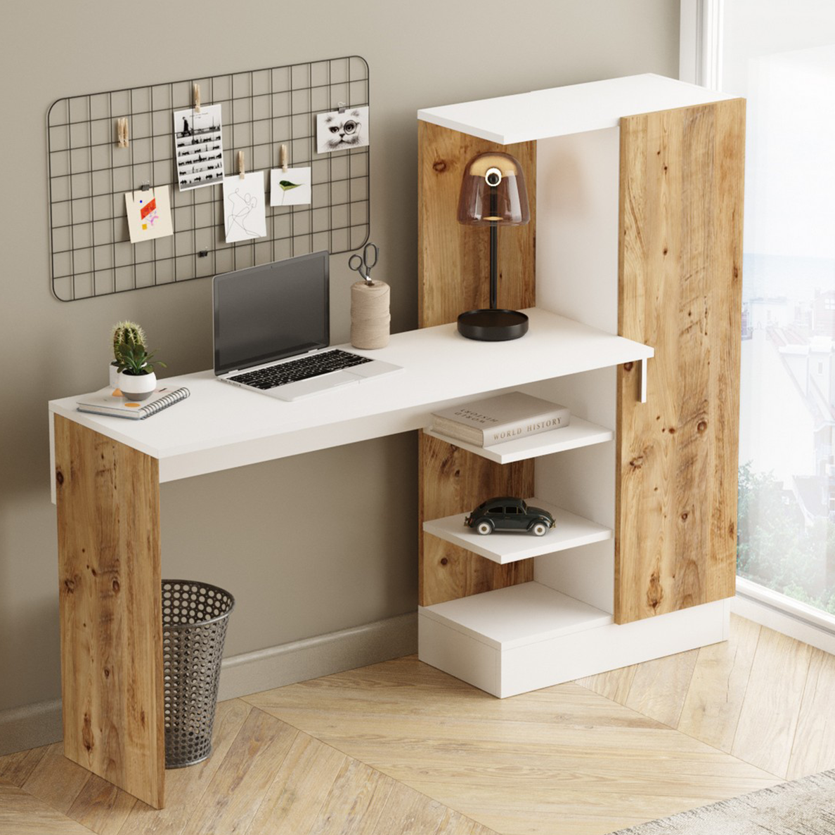 Bureau droit LUCCIA blanc