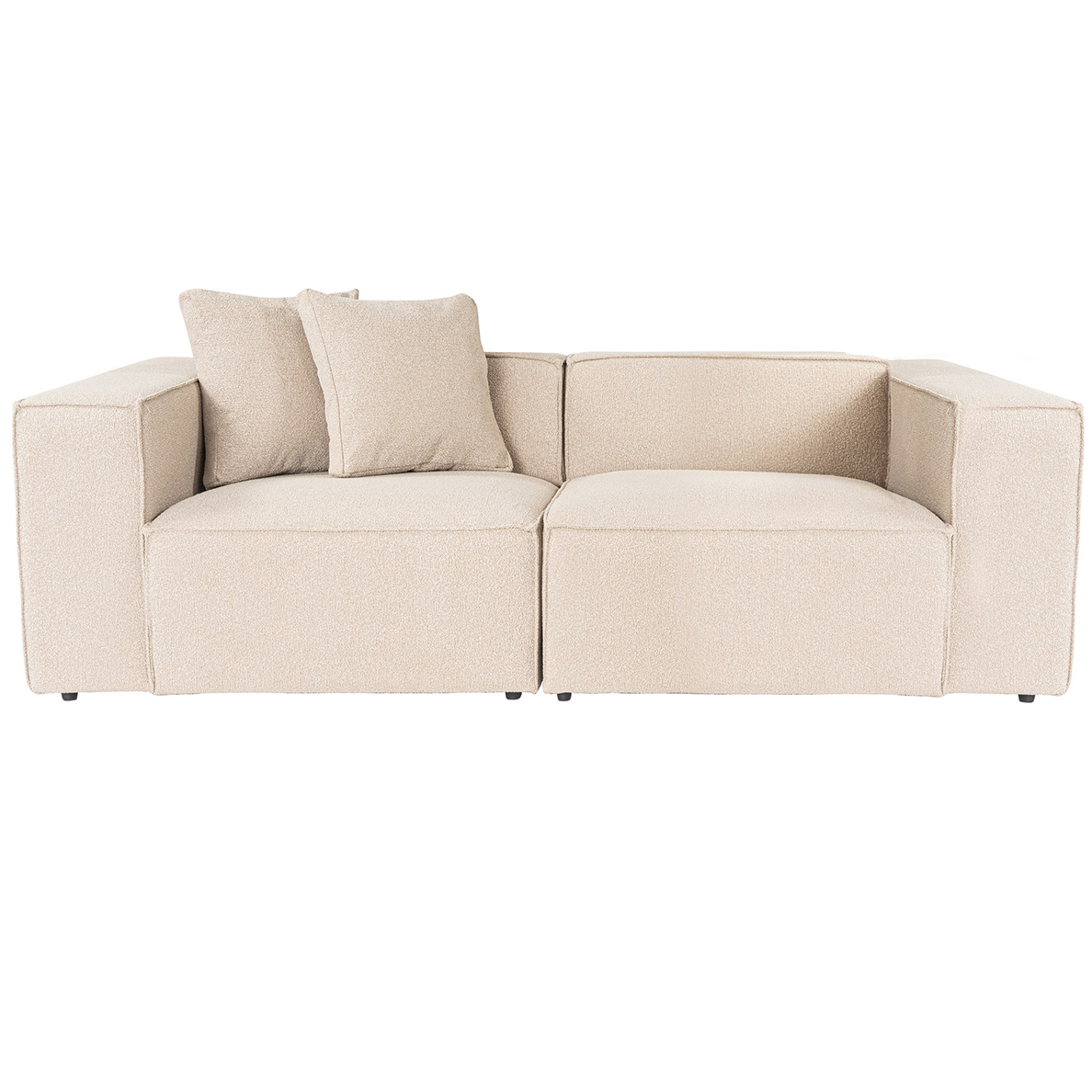 Canapé droit 2 places en lin mocha beige FLOA