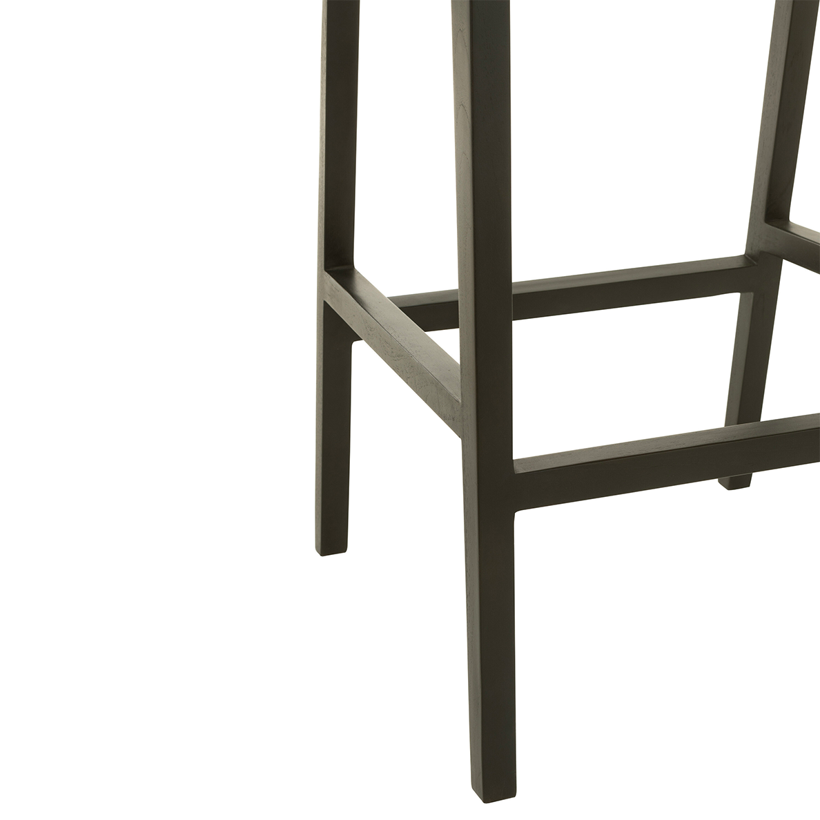 Tabouret de bar EMMA en teck noir/marron