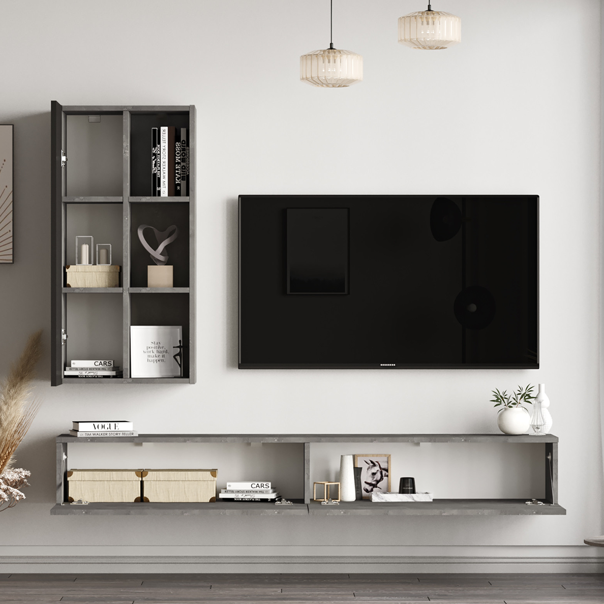 Ensemble de meuble TV LORIA anthracite