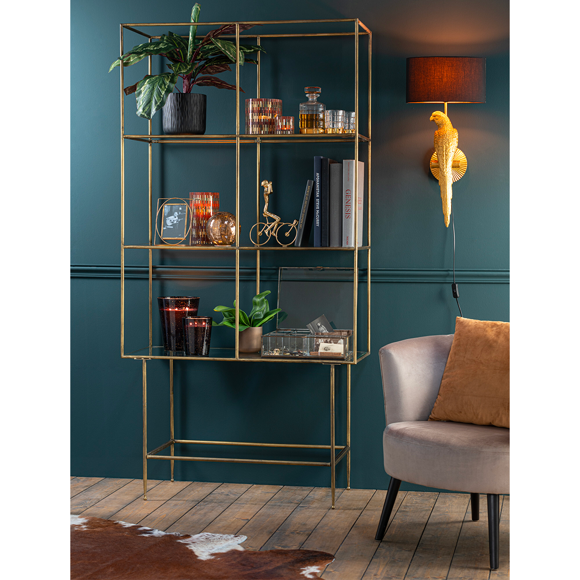 Etagere 3 Planches GOLD Metal/Verre Or by JLINE