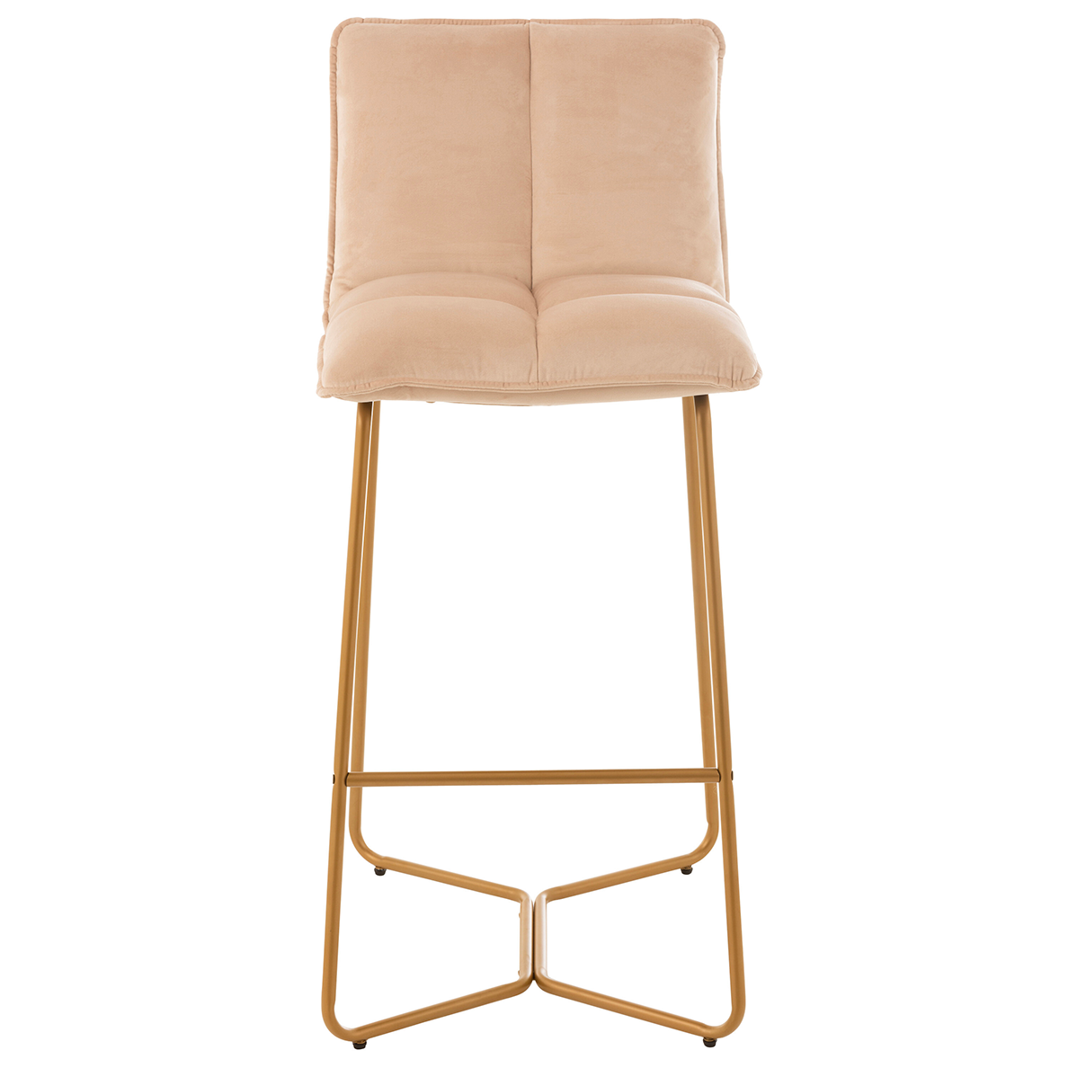 Tabouret de bar en métal/textile beige