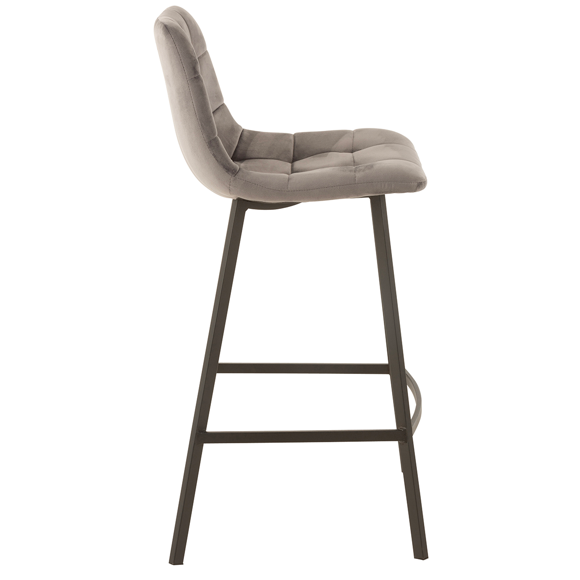 Tabouret de bar Olivier Textile/Métal Gris