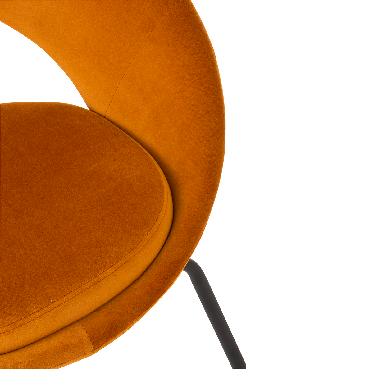 Chaise Ronde Métal/Textile Ocre