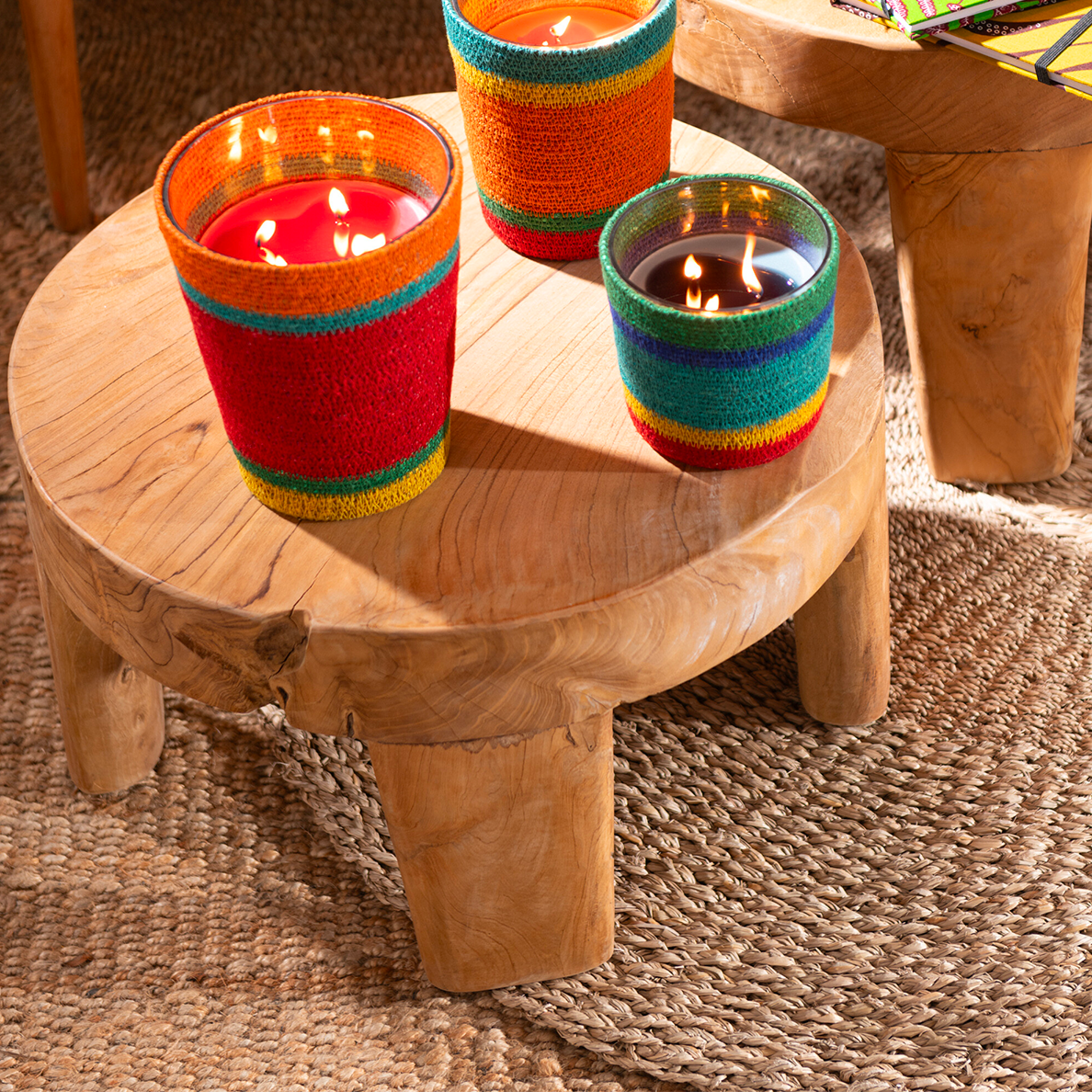 Set de 2 tables d'appoint LAOS en Tek Naturel