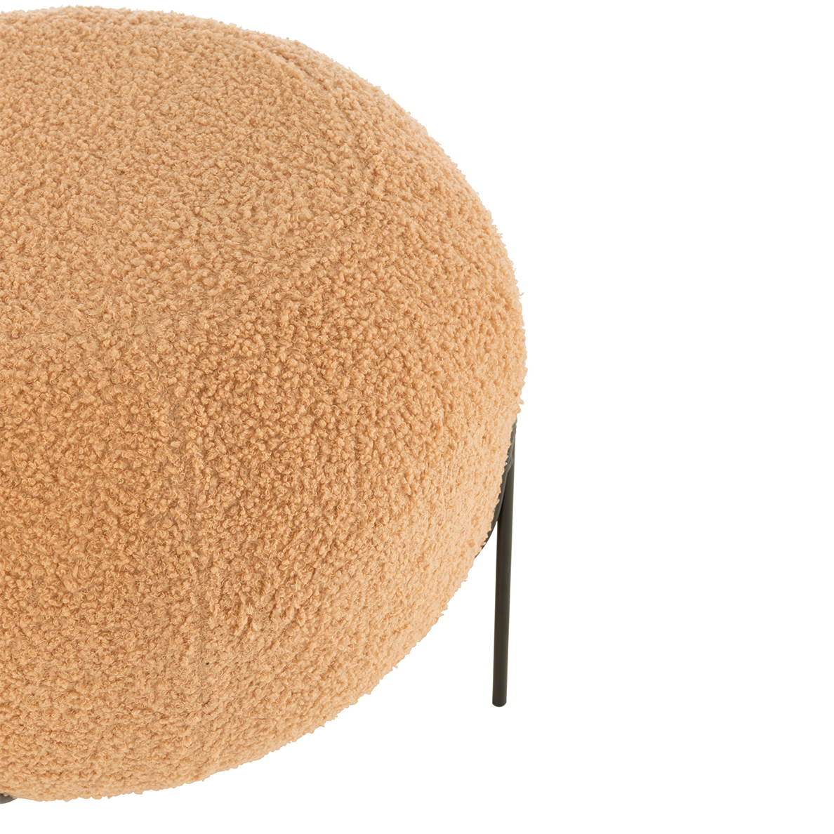 Pouf SPHERE en tissu bouclette Camel