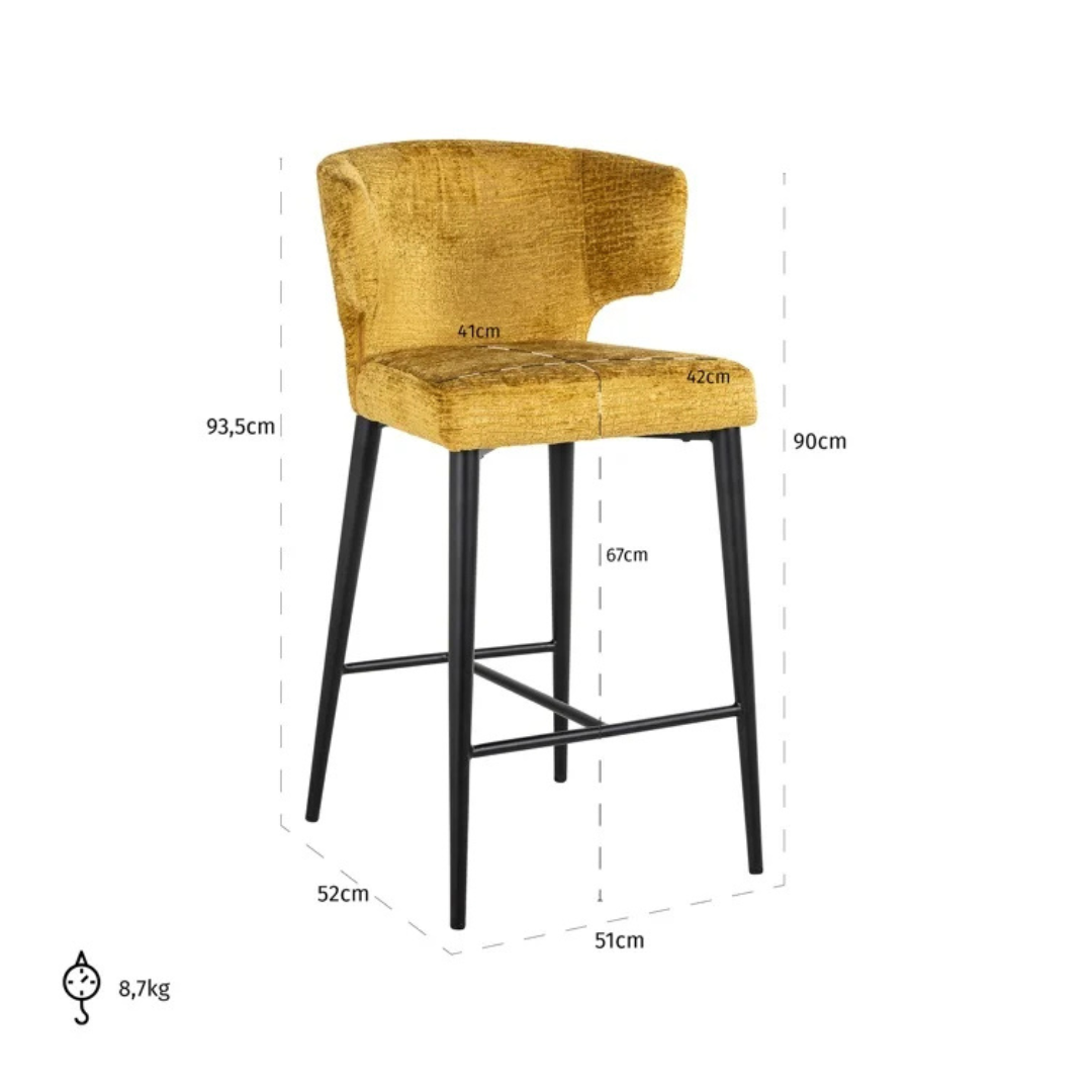 Tabouret de comptoir TAYLOR mustard fusion