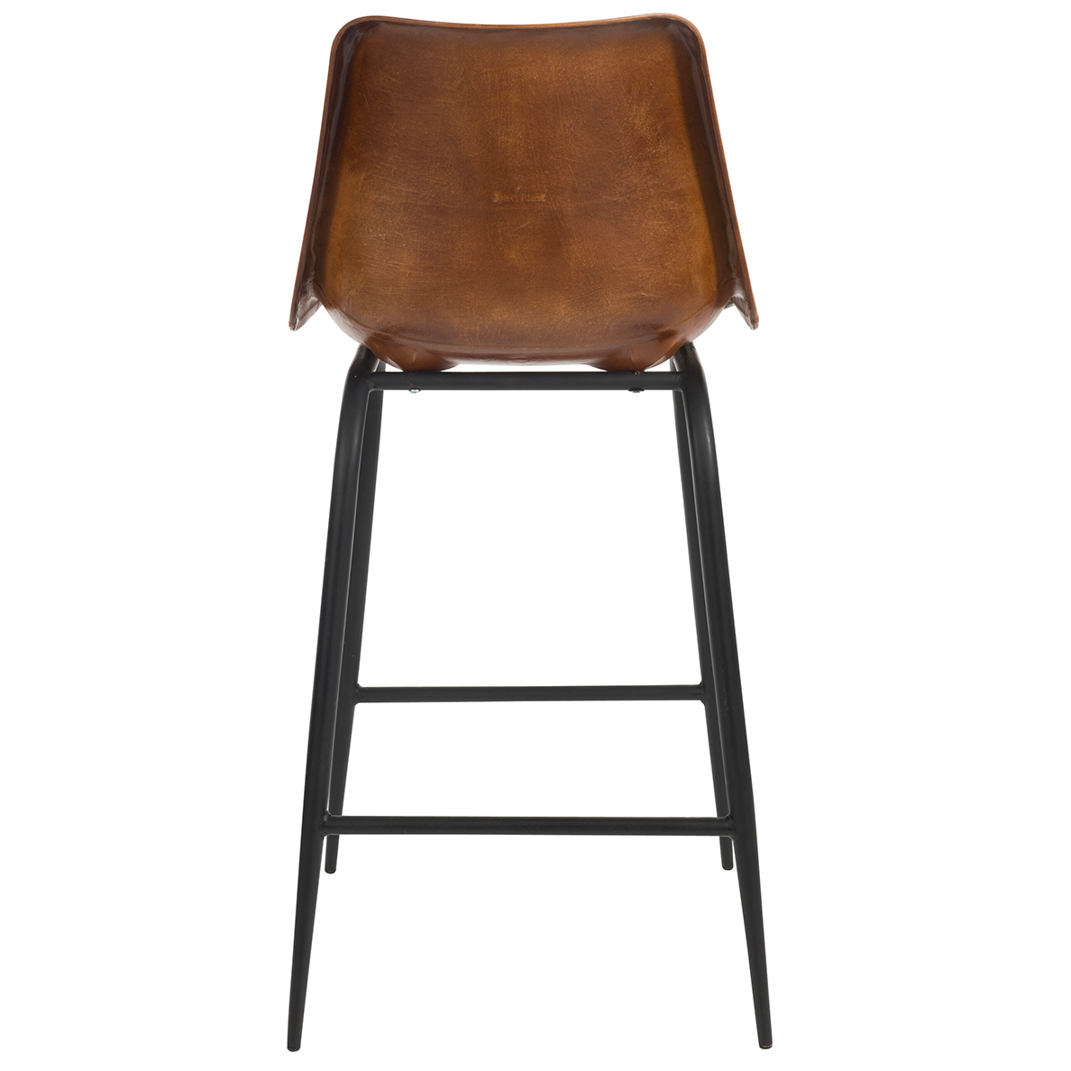 Tabouret de bar en cuir/métal marron