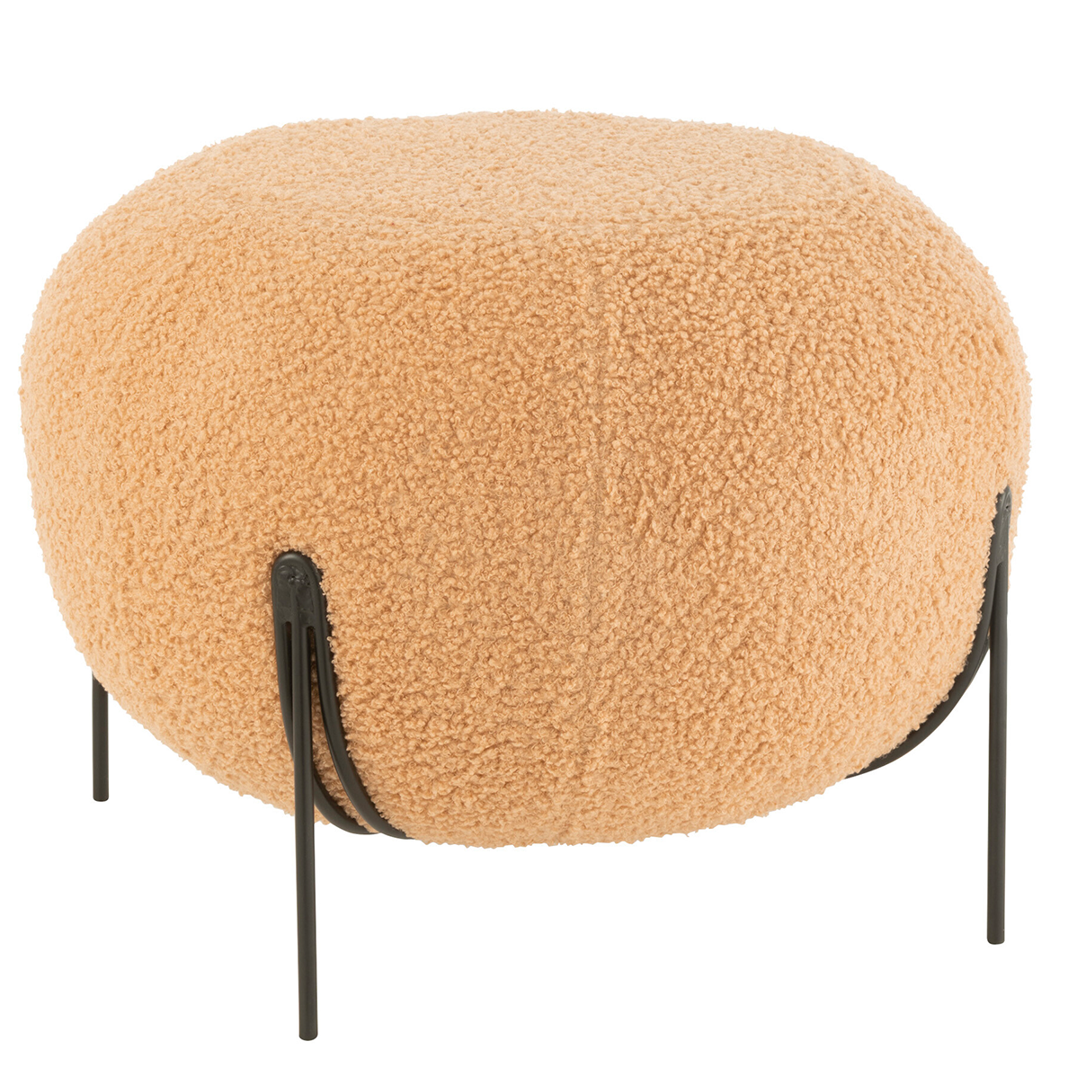 Pouf SPHERE en tissu bouclette Camel