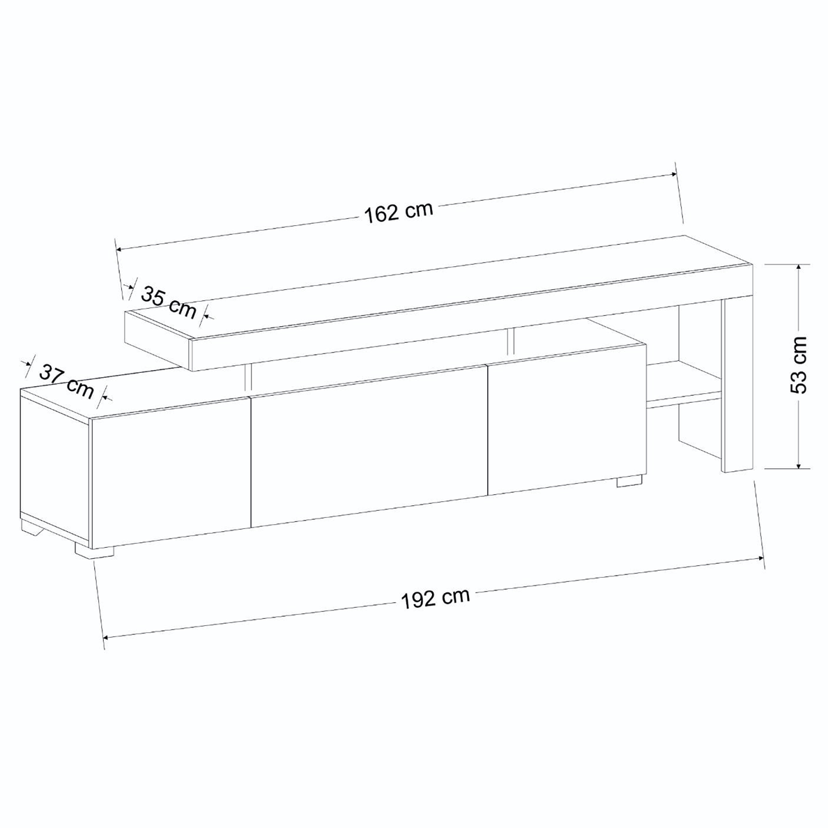 Meuble TV BLOOM Blanc LED