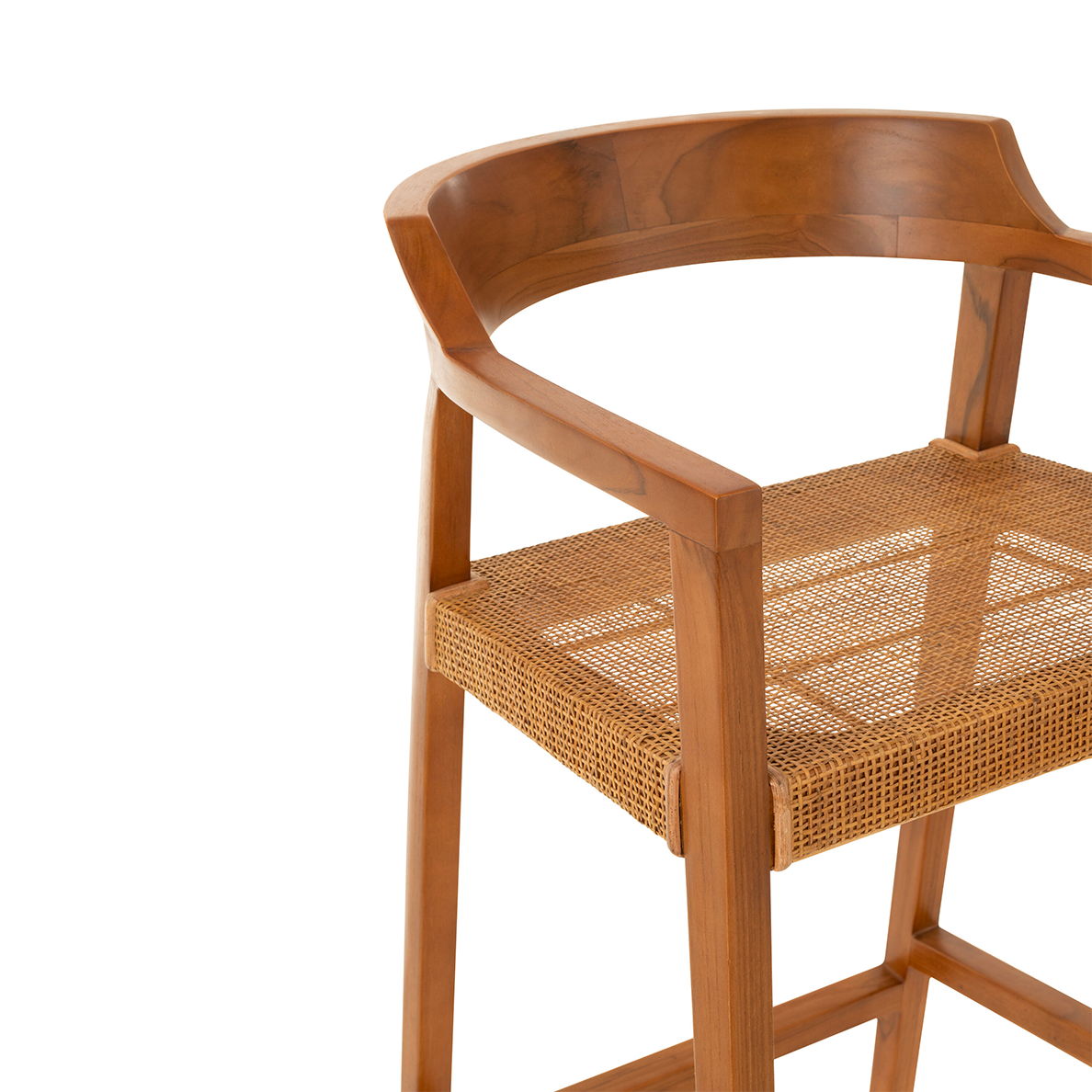 Tabouret EMMA en bois de Teck marron