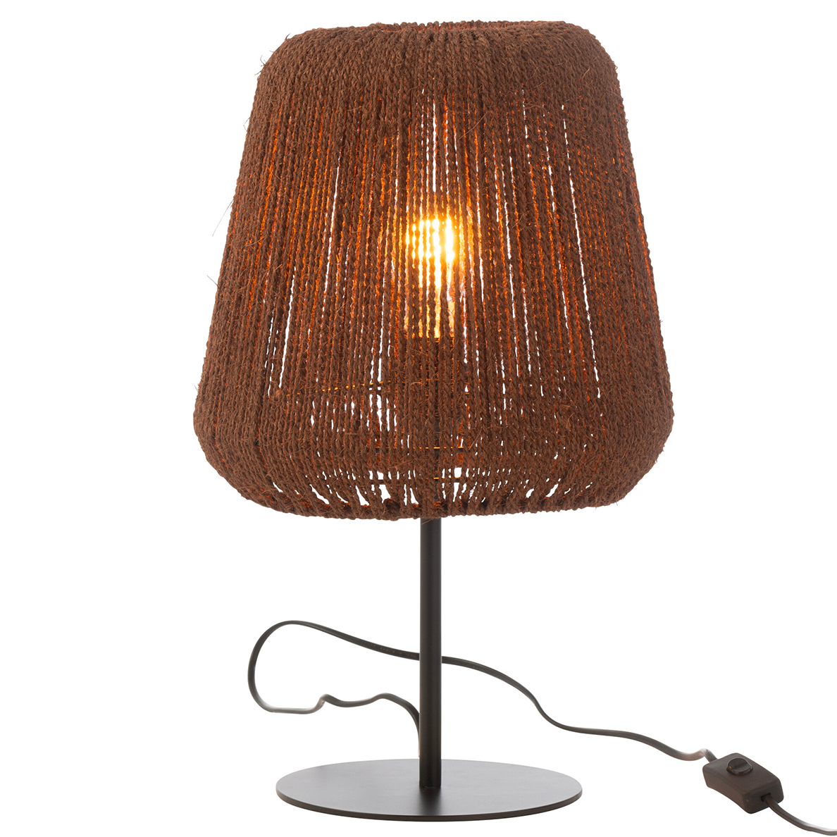 Lampe de Table MOLLY en metal/palmier noir