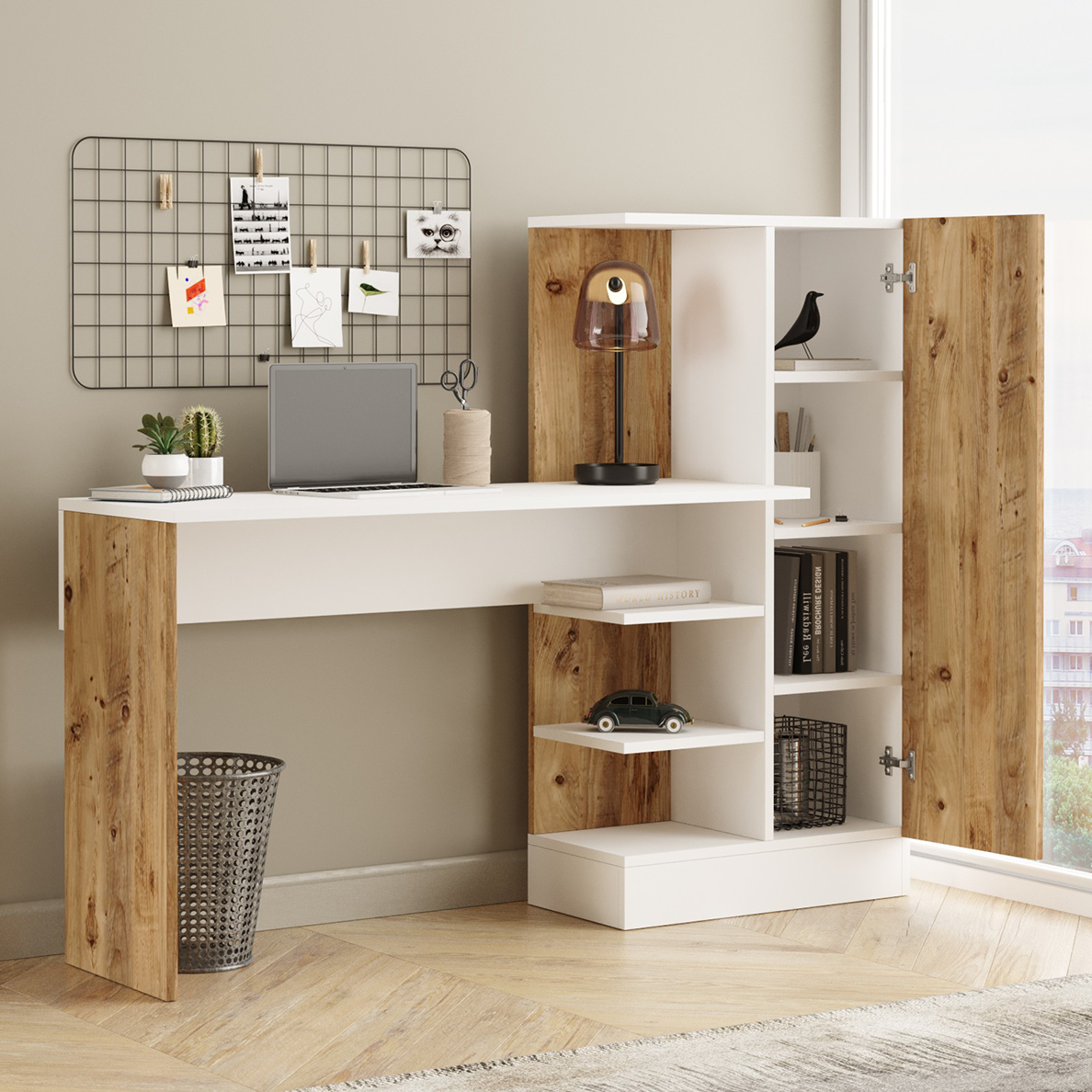 Bureau droit LUCCIA blanc