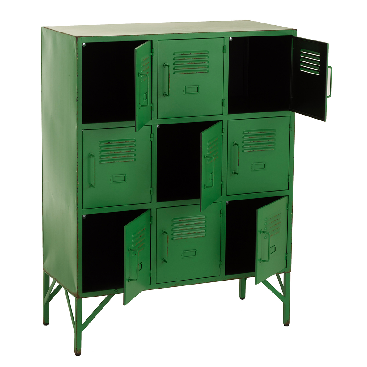 Commode GREEN 9 portes en métal vert