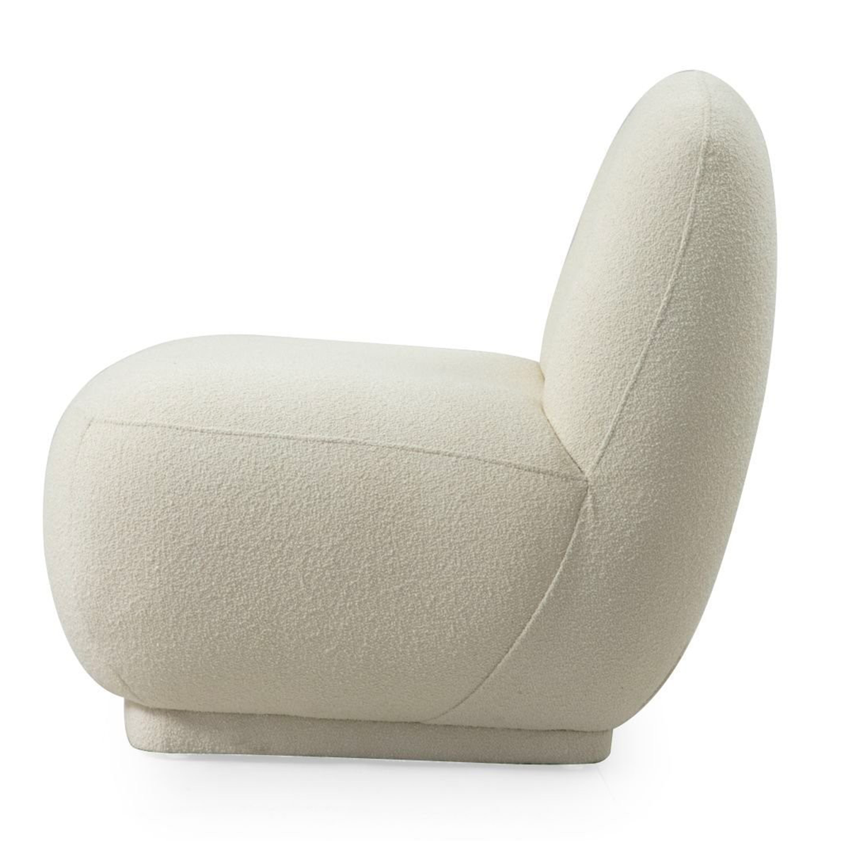 Fauteuil GINE WING tissu bouclette blanc