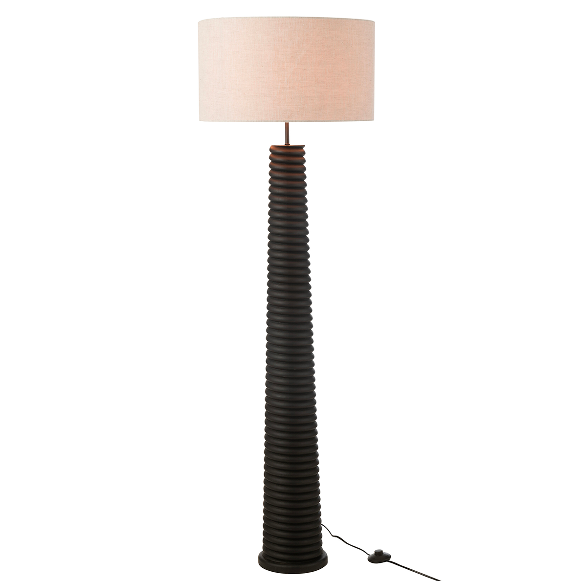 Lampadaire Filetage Bois D'ailanthus Noir/Gris by JLINE