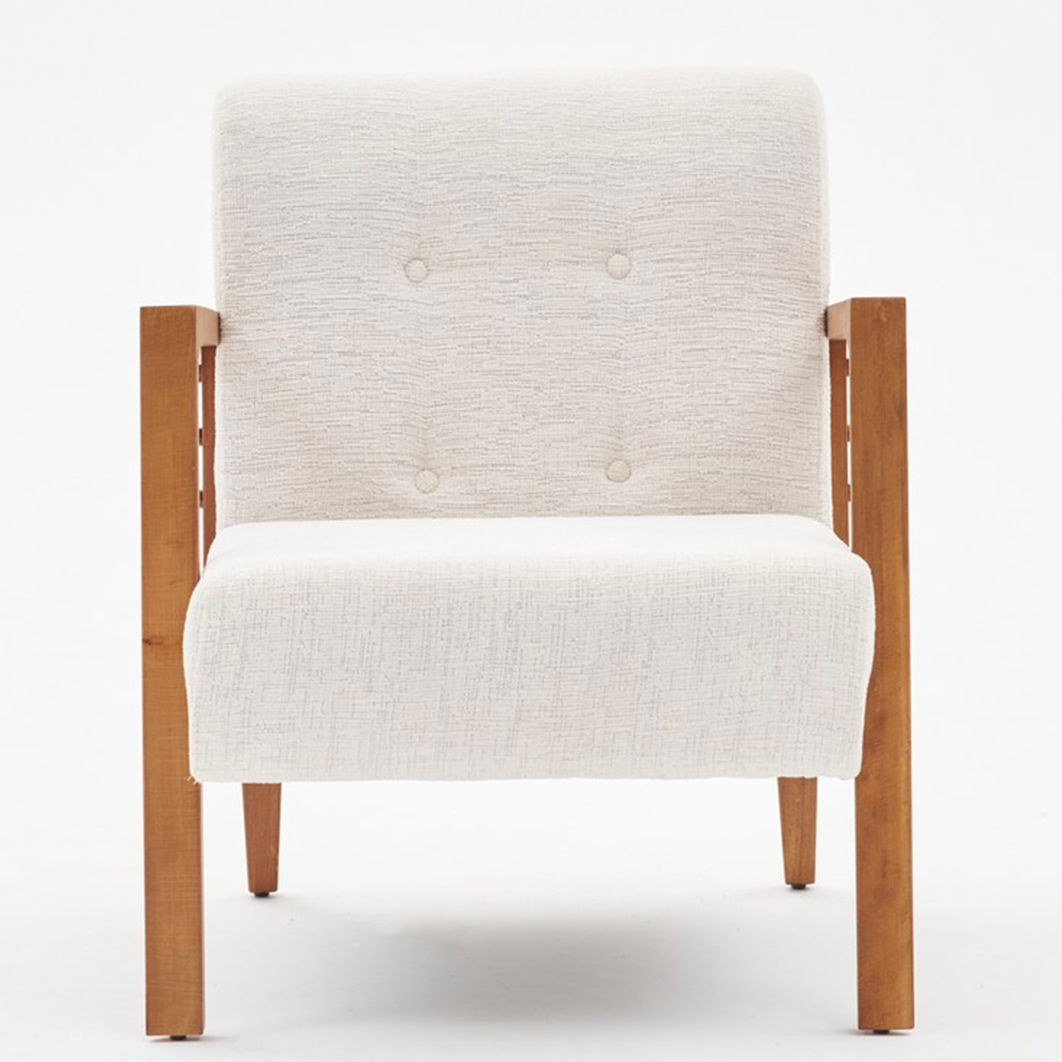 Fauteuil MELIA tissu texturé écru