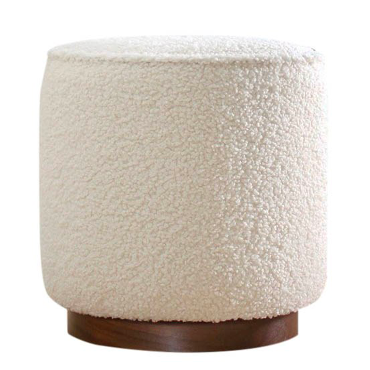 Pouf LUNA tissu bouclette blanc