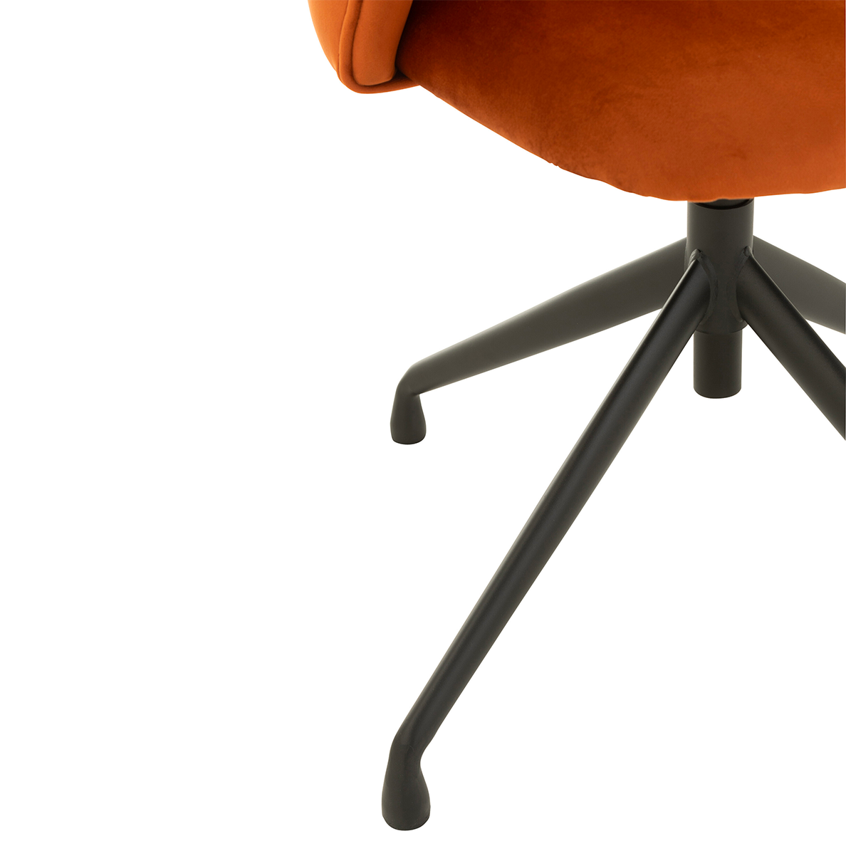 Chaise Pivotante/Relevable/Inclinable Velours Orange Foncé