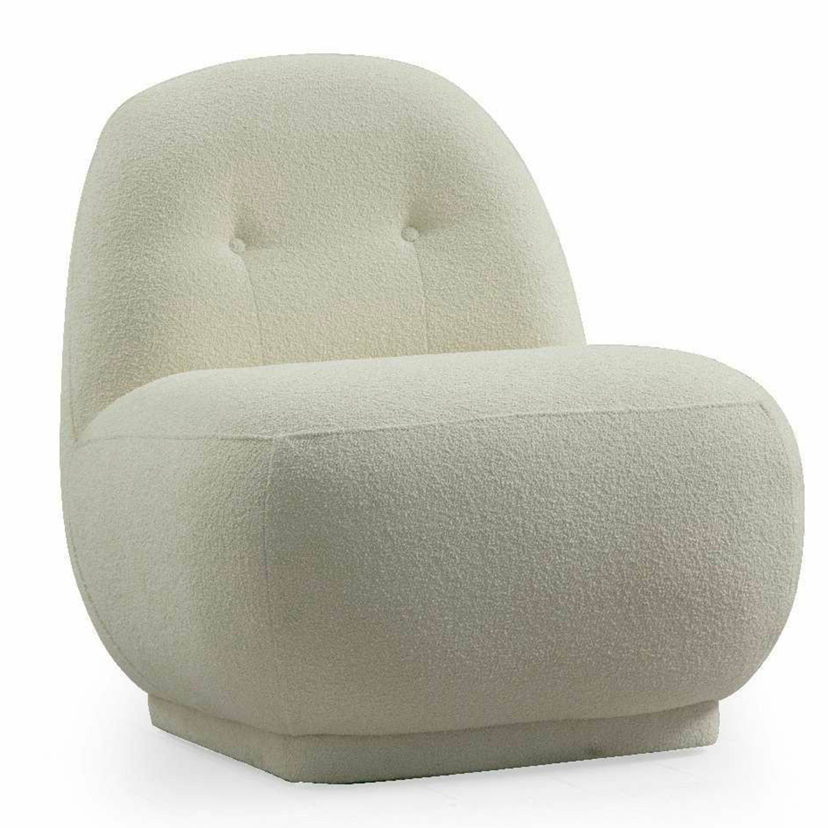 Fauteuil GINE WING tissu bouclette blanc