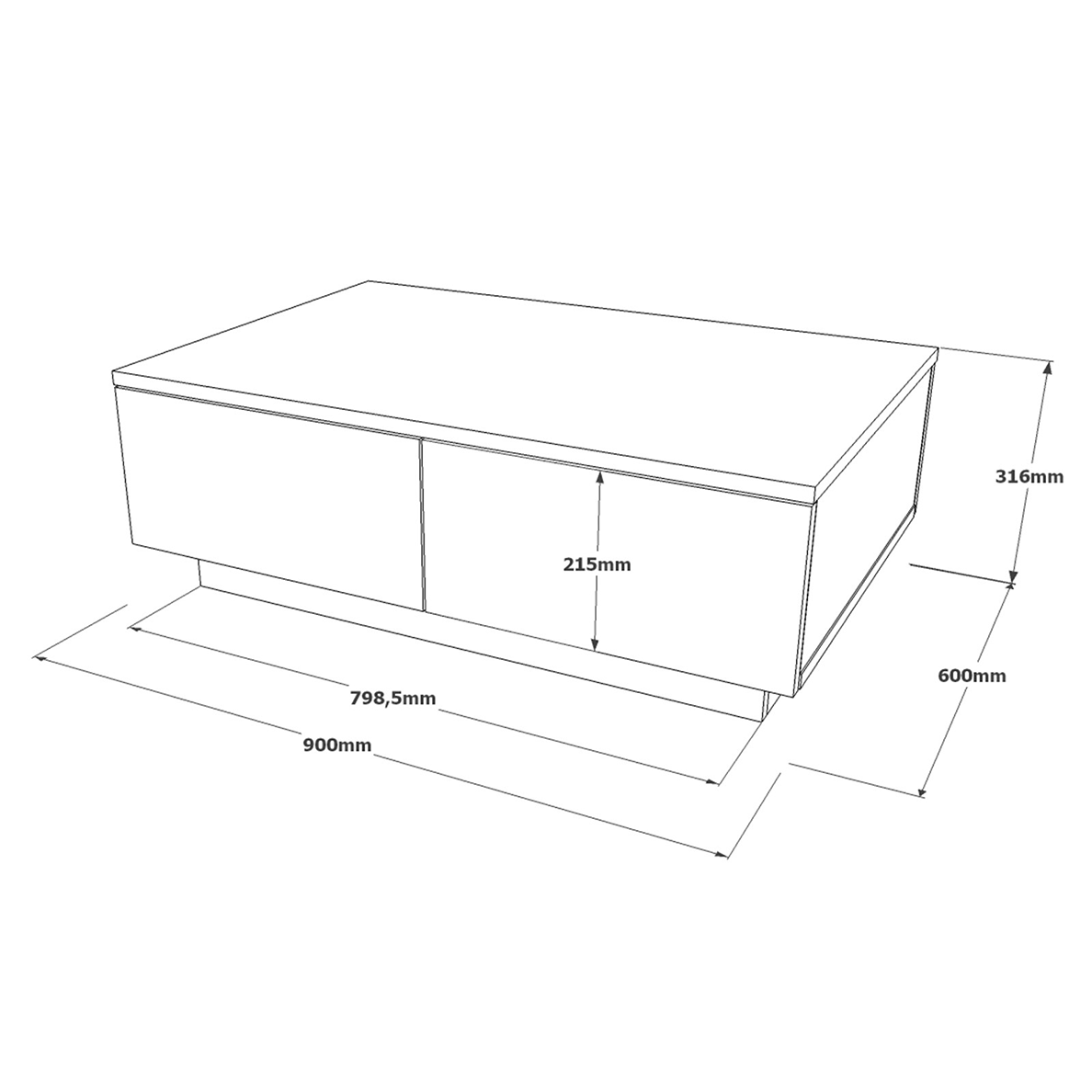 Table basse MILOO anthracite