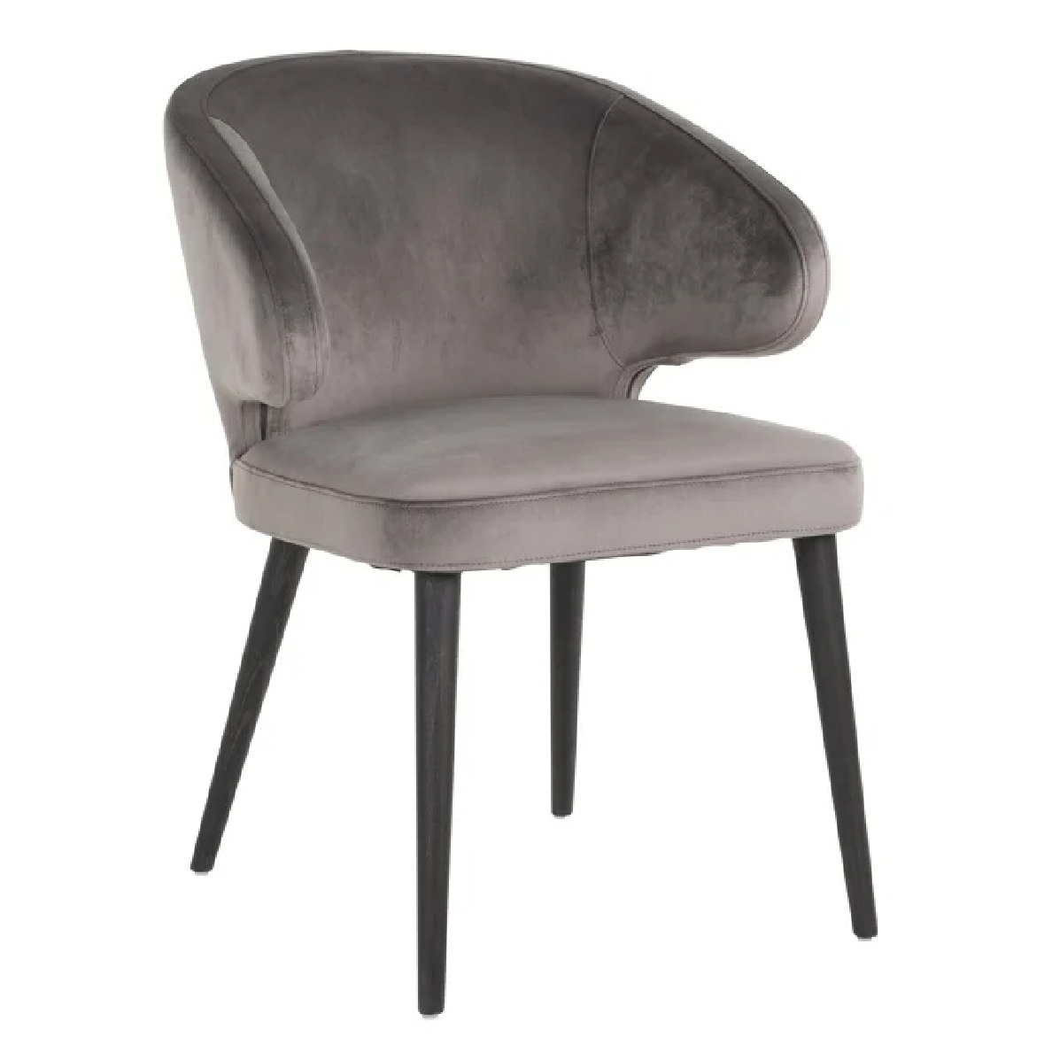 Chaise INDIGO tissu velours gris