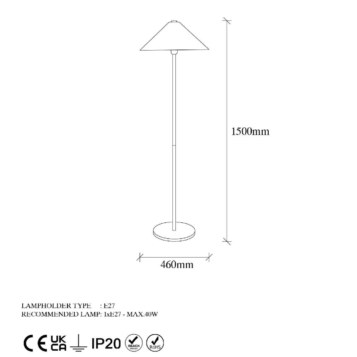 Lampadaire Vigo Blanc