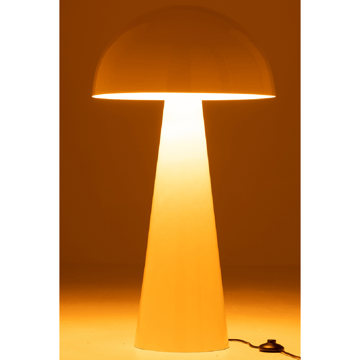 Lampe Champignon Métal Blanc Brillant - Taille XXL