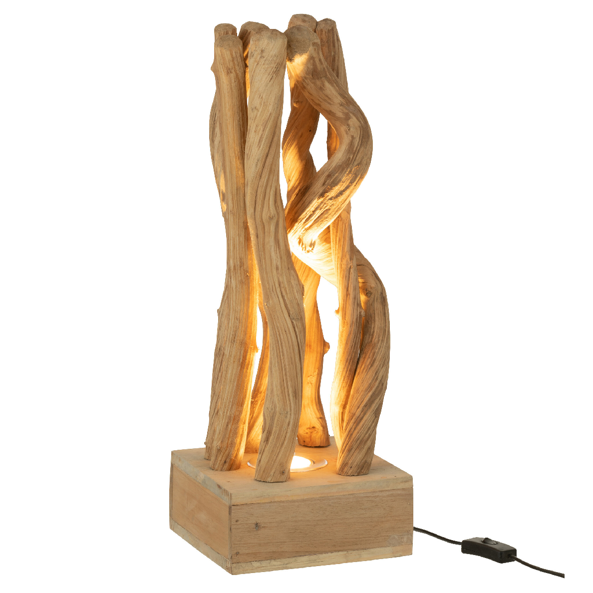 Lampe de table BRANCHE en bois flotté