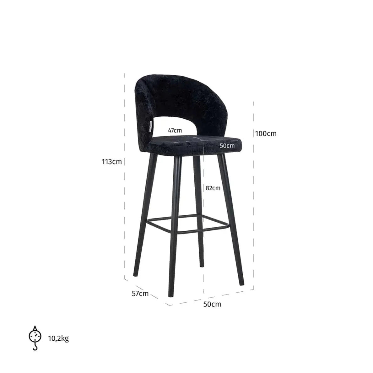 Tabouret SAVOY noir