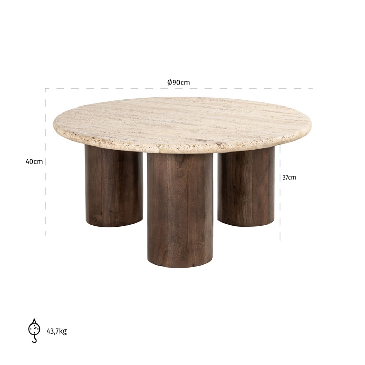 Table basse DOUGLAS en travertin