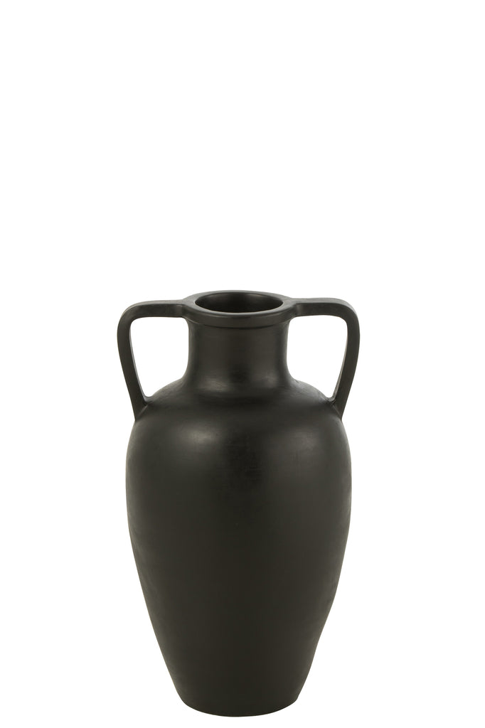 Vase 2 Bras Terre Cuite Noir